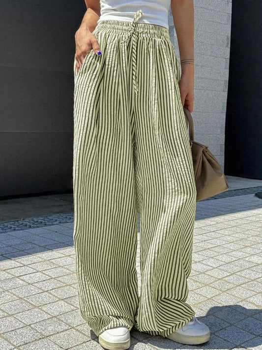 Striped Drawstring Trousers
